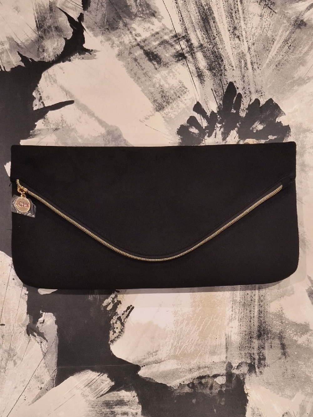 NWOT iCHI Black Envelope Travel Case With Gold Accents